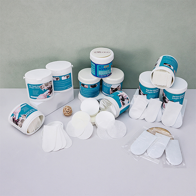 Dry Pet Wet Wipes 4.5cm 5cm 5.5cm And 6cm Dog Teeth Cleaning Pads